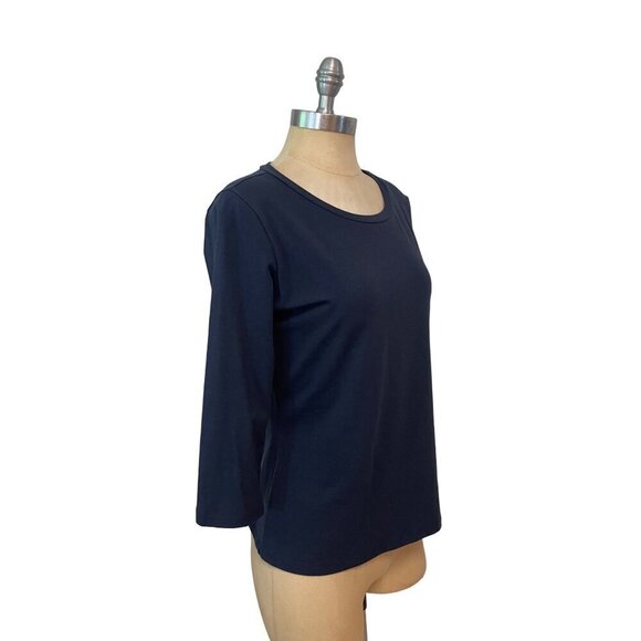 Weekend Max Mara Multia 3/4-Sleeve Stretch Jersey T-Shirt Black Medium - Picture 3 of 6